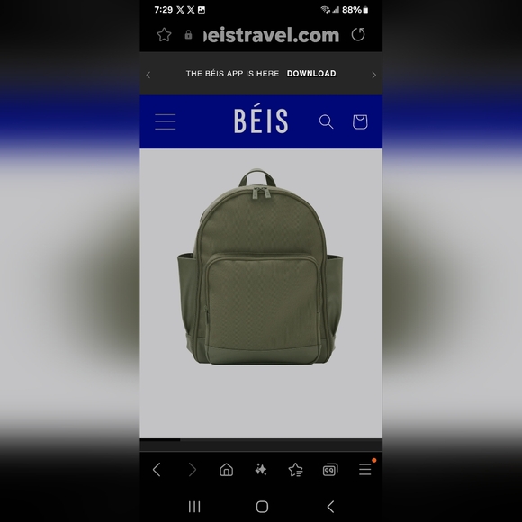 NEW AUTHENTIC BEIS, CANVAS AND LEATHER TRAVEL BACKPACK. - Picture 10 of 16